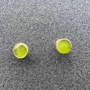 18K 750 GOLD JADE EARRINGS